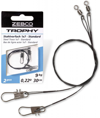 Predvrvica za vijačenje Zebco Trophy Steel Trace 1x7 - Standard 50cm 15kg 2pcs