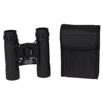 Dvogled | daljnogled MFH Binocular, 10x25, Ruby lens, black, foldable, pocket | 34663A