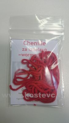 Čenile - chenille za vezavo umetnih muh 2m | rdeča