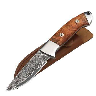 Lovski nož z etuijem Parforce Damast Micarta