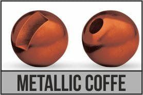 Tungsten z zarezo TRAPER slotted bead heads 5,5 mm 10 kos | metallic coffee