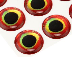 3D oči za potezanke SYBAI 3D Epoxy Fish Eyes, Bloody, 15 mm