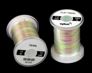 Material za vezavo SYBAI Flat Tinsel, 1.0 mm, Pearl