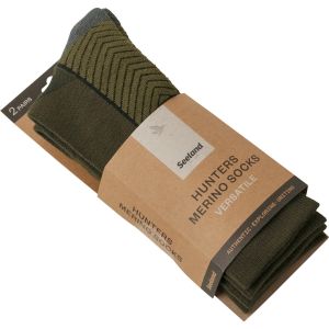 Nogavice SEELAND Field Merino Sock – 2Pack Pine Green/Military Olive (43-46)