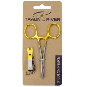 Muharski komplet TRAUN RIVER Tool Combo: Clamp Pliers + Nipper (Gold)