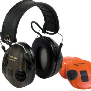 Elektronski aktivni glušniki PELTOR SportTac | olivno/oranžni