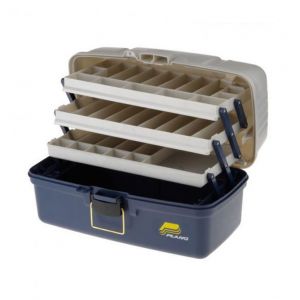 Kovček za ribiško opremo PLANO THREE-TRAY TACKLE BOX XL GREY/BLUE (PMC613306)