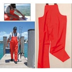 Nepremočljive ribiške hlače behr OFFSHORE-FISHING BIBS - oranžne | L