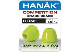 Konusne glave za vezavo potezank HANAK Cone Brass Beads 5mm - Fluo Chartreuse