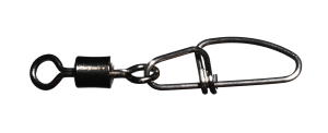 Karabin z vrtljivko casted Rolling Swivel with Insurance Snap Black Nickel #8 (CAS 3082)