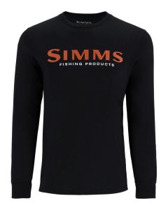 Majica dolgi rokav Simms Logo Shirt LS Jet Black L