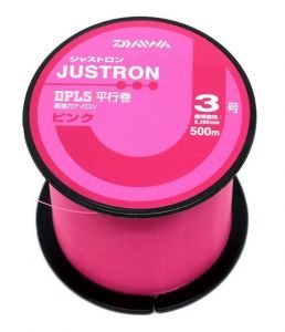 Laks DAIWA JUSTRON 500 m 0,37 mm (pink)