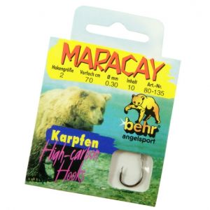 Navezani trnki BEHR MARACAY Karpfen High-carbon Hooks 10 kos | velikost 1/0