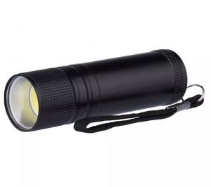 Ročna LED svetilka 3W COB LED, 100 lm, 3x AAA, črna,kovinska | P3894