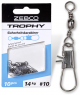 Vrtljivka s karabinom 32mm Zebco Trophy Safety Swivel #10 10pcs